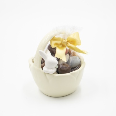 Cestinha Decorativa em Cerâmica com Sortido de Amêndoas 🐰 Cestinha Decorativa em Cerâmica com Sortido de Amêndoas 🐰