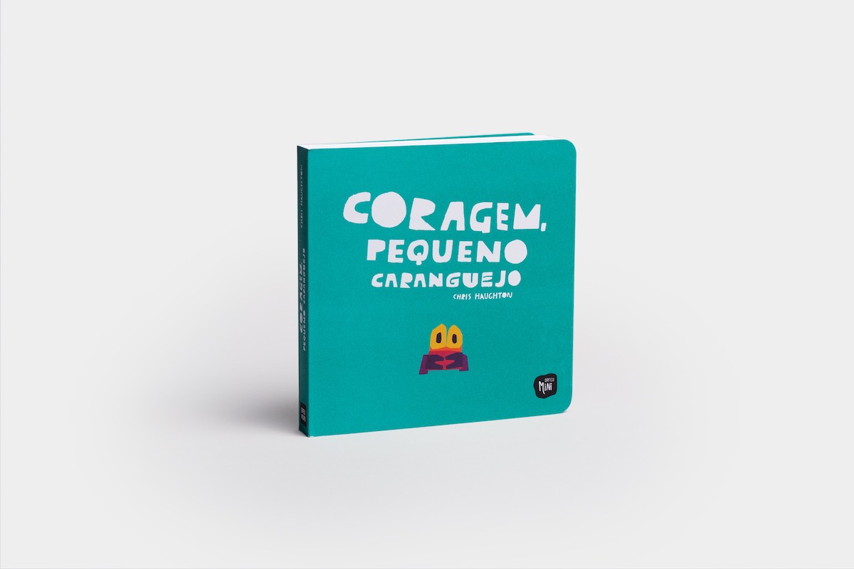 Coragem, Pequeno Caranguejo Livro infantil com capa azul turquesa e texto branco