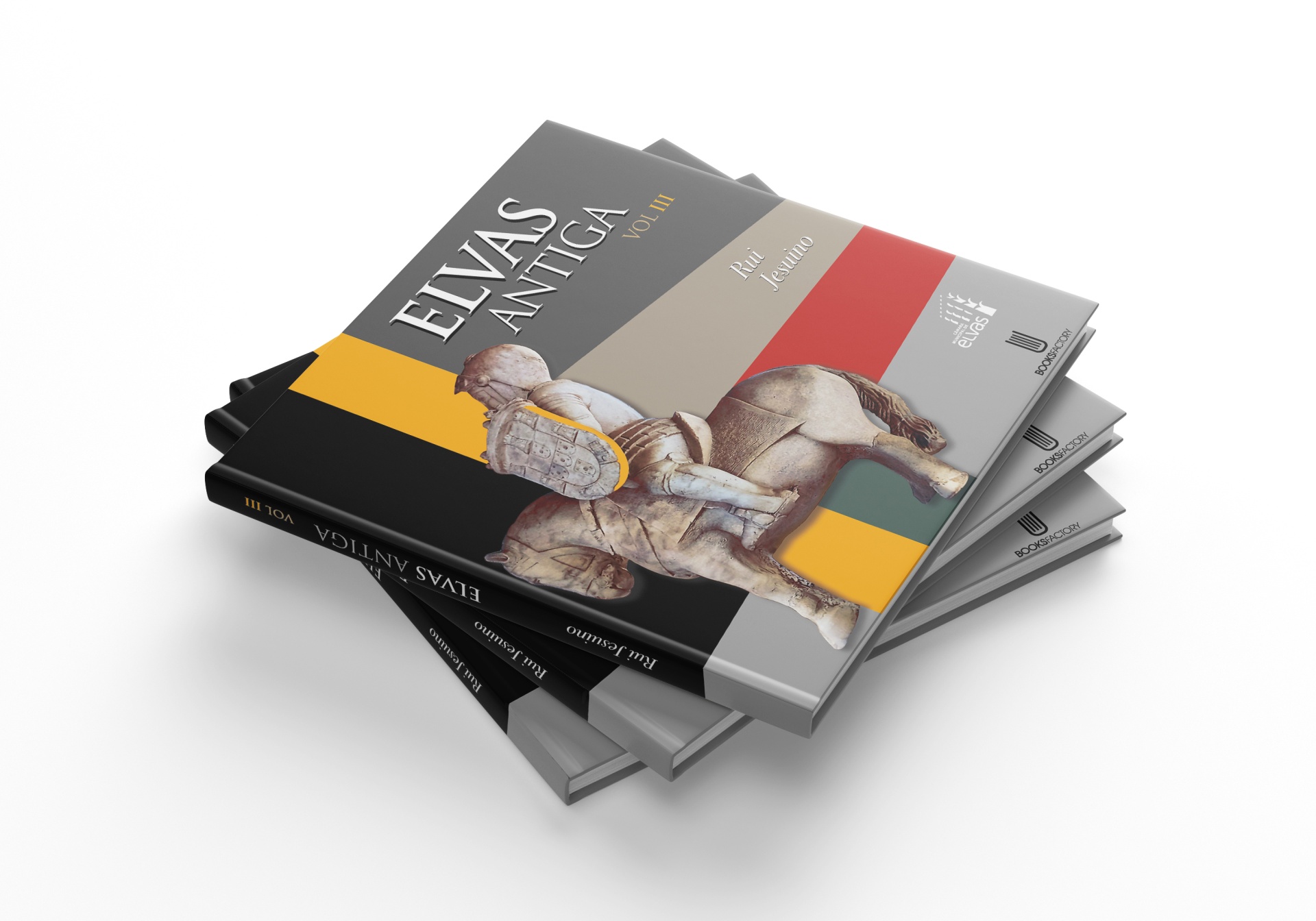 Coleção Elvas Antiga - Pack Completo 3 Volumes (Vol I GRÁTIS) Conjunto de livros ELVAS ANTIGA VOL III com capa colorida e escultura de cavaleiro antigo