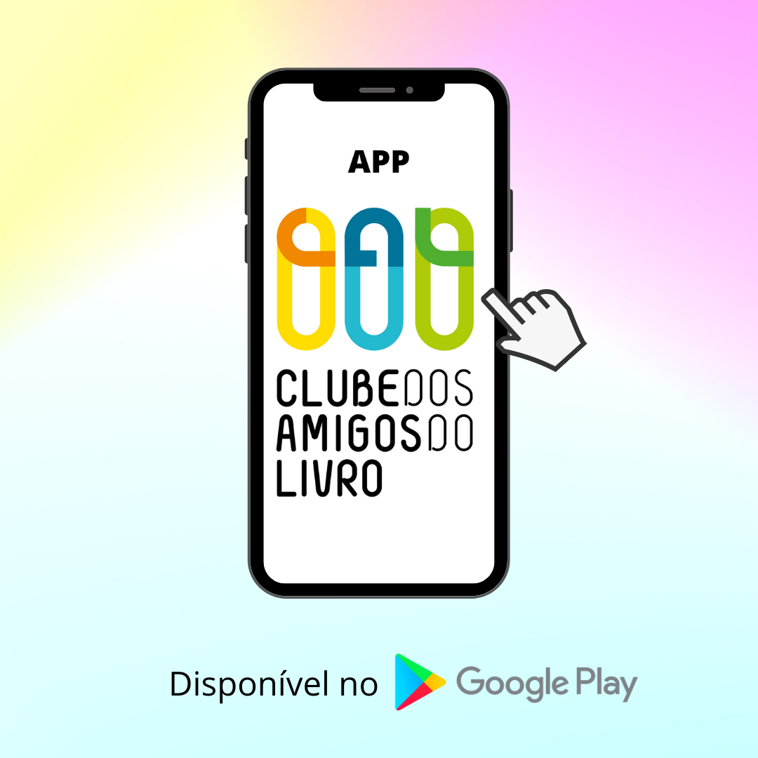 Smartphone com app do Clube dos Amigos do Livro disponível no Google Play