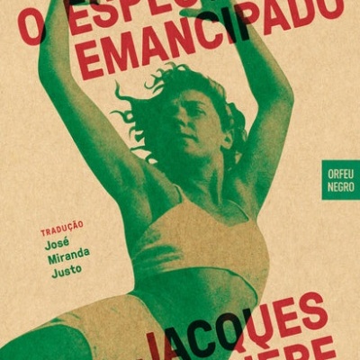 Capa de livro com texto em vermelho, verde e preto, com imagem verde de mulher a dançar.