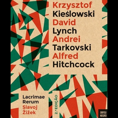 Capa de livro com texto em vermelho e preto em fundo bege com padrão geométrico verde e vermelho