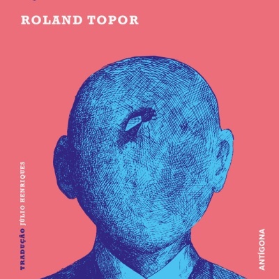 Capa do livro 'O Inquilino Quimérico' com ilustração de uma figura azul sem rosto