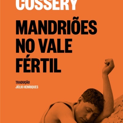 Capa de livro laranja com texto e imagem de homem deitado de olhos fechados