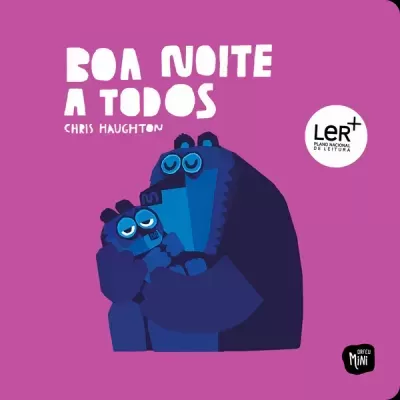 Capa livro infantil com ursos azuis e texto Boa Noite A Todos