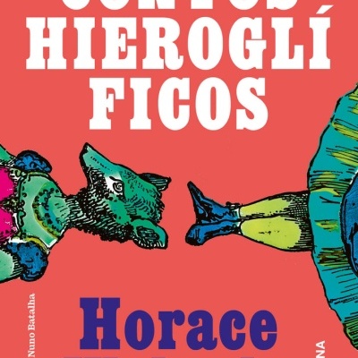 Capa de livro vermelha com título CONTOS HIEROGLÍFICOS e autor Horace Walpole