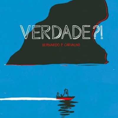 Capa de livro azul com título 'VERDADE?!' e ilustração de barco