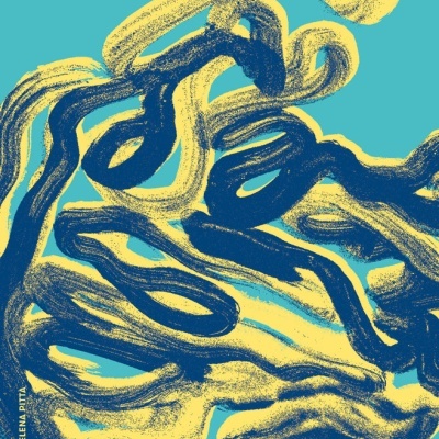 Capa de livro com design abstrato em azul e amarelo e textos em cores contrastantes