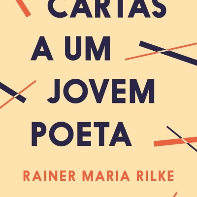 Capa do livro 'Cartas a um jovem poeta' de Rainer Maria Rilke com design gráfico minimalista