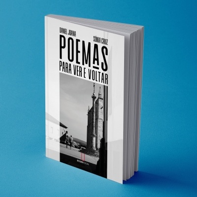 Capa do livro Poemas Para Ver e Voltar, fundo azul