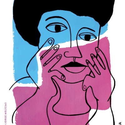 Capa de livro com ilustração abstrata e texto em português