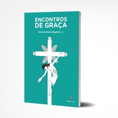 Capa do livro ENCONTROS DE GRAÇA com ilustração e texto em verde-azulado