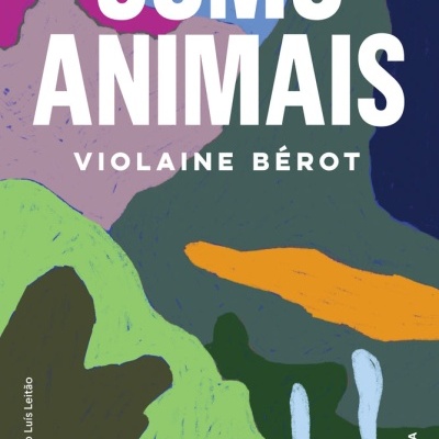 Capa de livro como animais com ilustração abstrata colorida