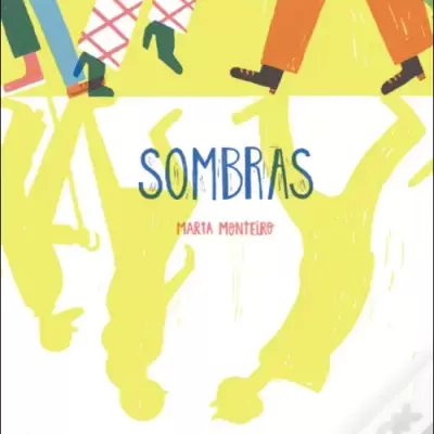 Capa de livro com título Sombras e sombras amarelas de quatro pessoas
