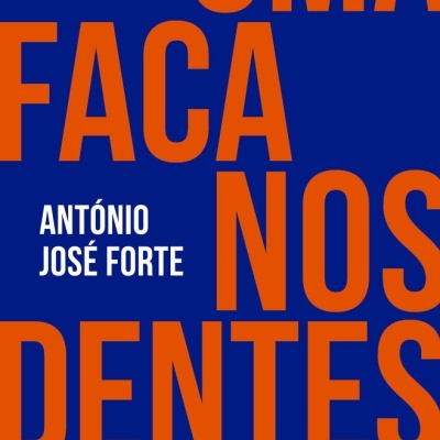 Capa de livro azul com texto laranja e branco