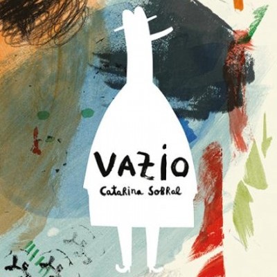 Capa de livro com figura branca e texto VAZIO Catarina Sobral Pato Lógico