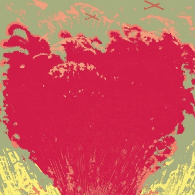 Capa de livro com explosão vermelha e texto em português