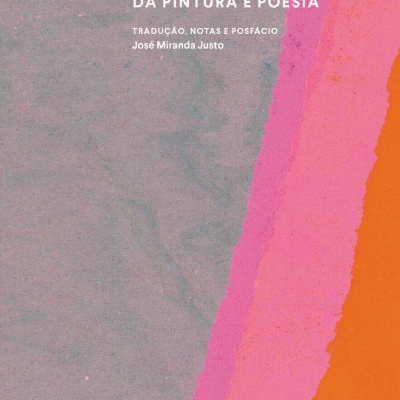 Capa de livro com faixas coloridas e título Laocoonte em branco