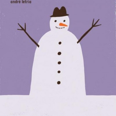 Capa de livro com boneco de neve branco em fundo lilás e texto DEGELO andré letria