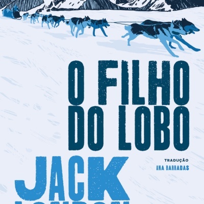 Capa do livro O Filho do Lobo de Jack London com ilustração de cães de trenó na neve