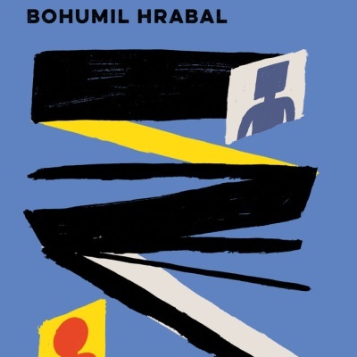 Capa de livro azul com título e autor em texto, figuras geométricas coloridas abstratas.