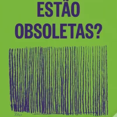 Capa de livro verde com texto roxo e ilustração de barras verticais
