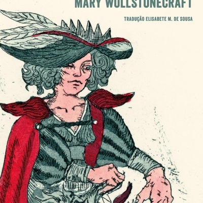 Capa de livro com mulher vestida historicamente e dragão