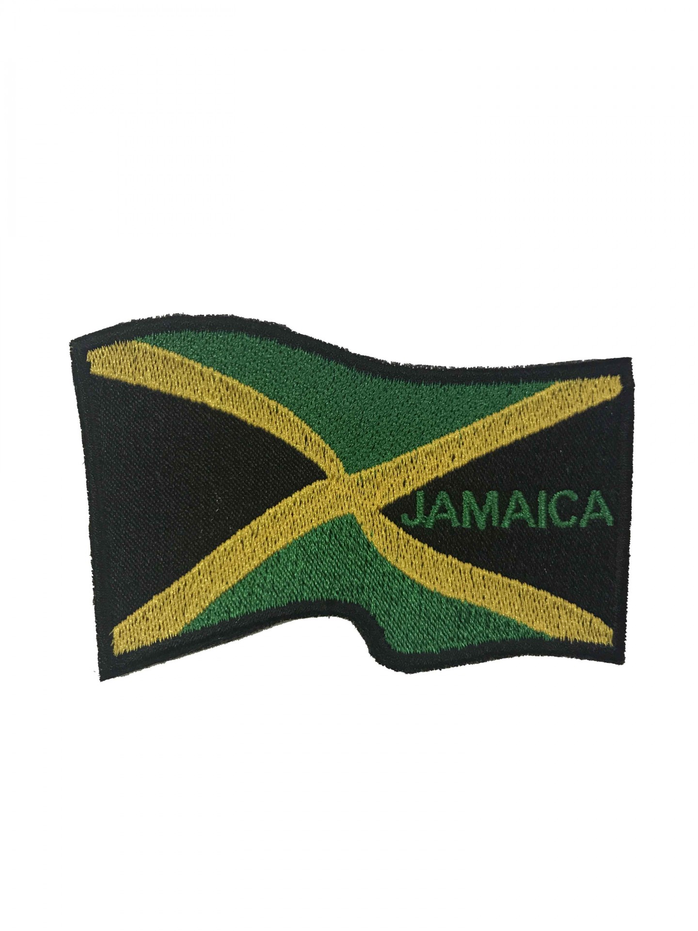 Emblema bordado da bandeira da Jamaica com a palavra JAMAICA