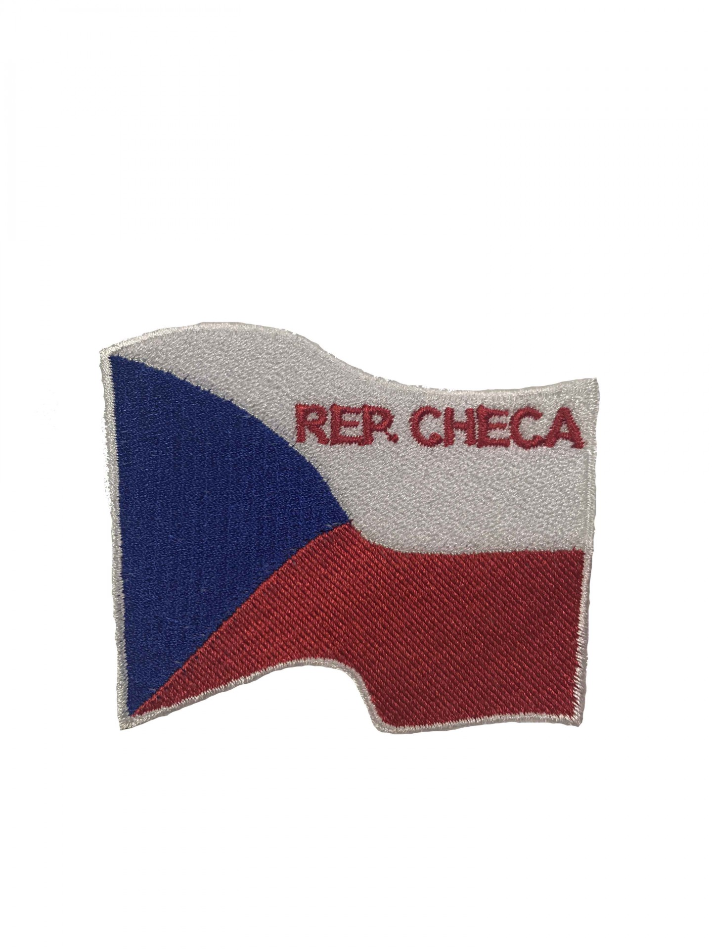Emblema bordado da bandeira da República Checa com texto REP. CHECA