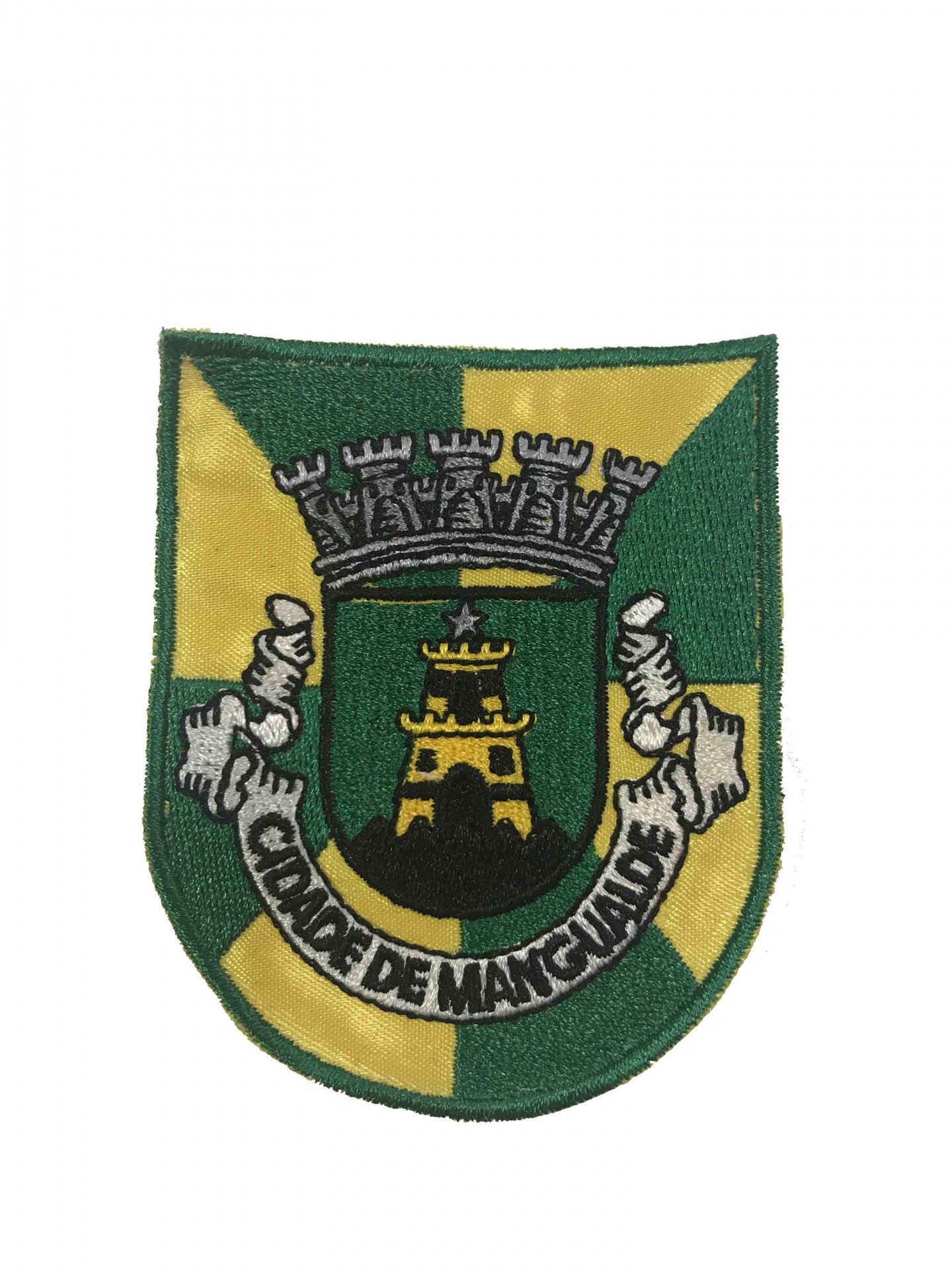 Emblema bordado de Câmara de Mangualde verde e amarelo