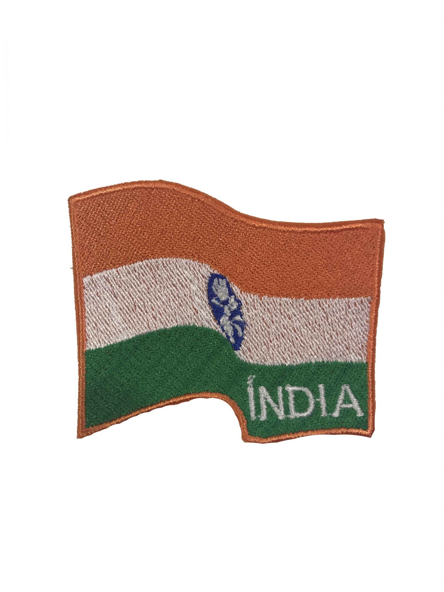 Emblema bordado da bandeira da Índia com texto ÍNDIA