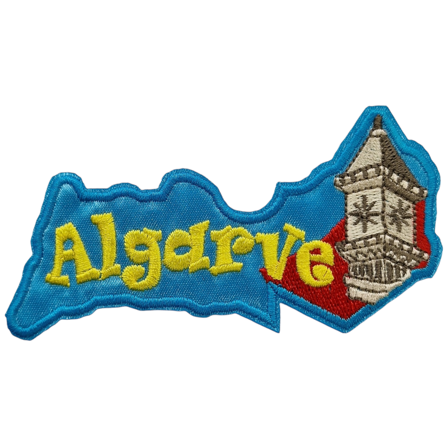 Emblema bordado Algarve com torre de relógio
