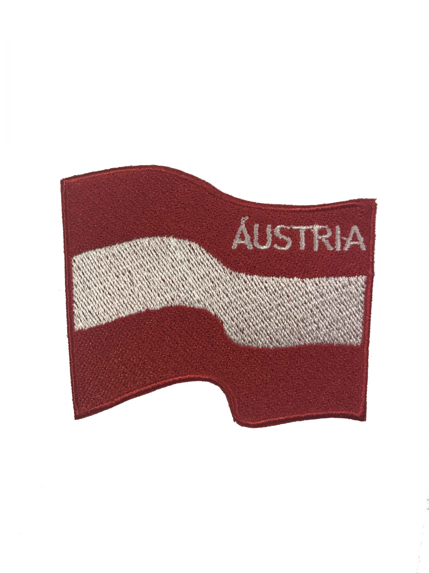 Patch bordado da bandeira da Áustria com texto ÁUSTRIA