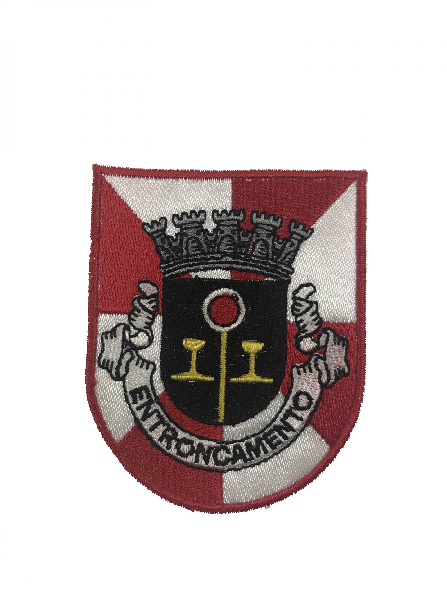 Patch bordado com brasão e texto Entroncamento