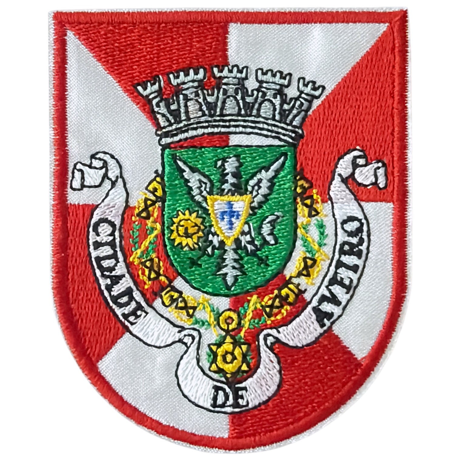 Patch bordado com brasão e texto Cidade de Santarém