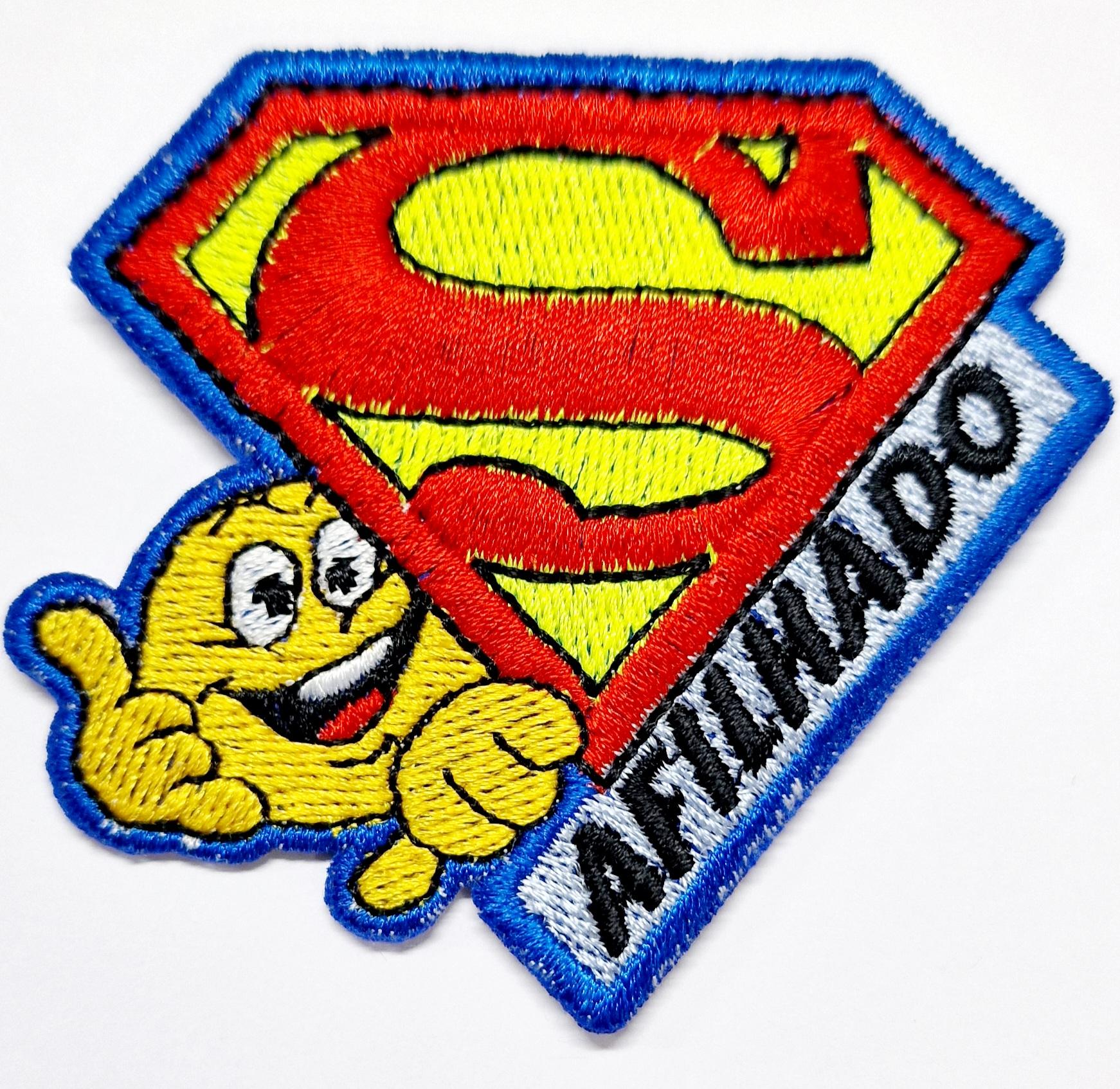 Patch bordado com símbolo do Super-Homem e texto 'AFIHADO'