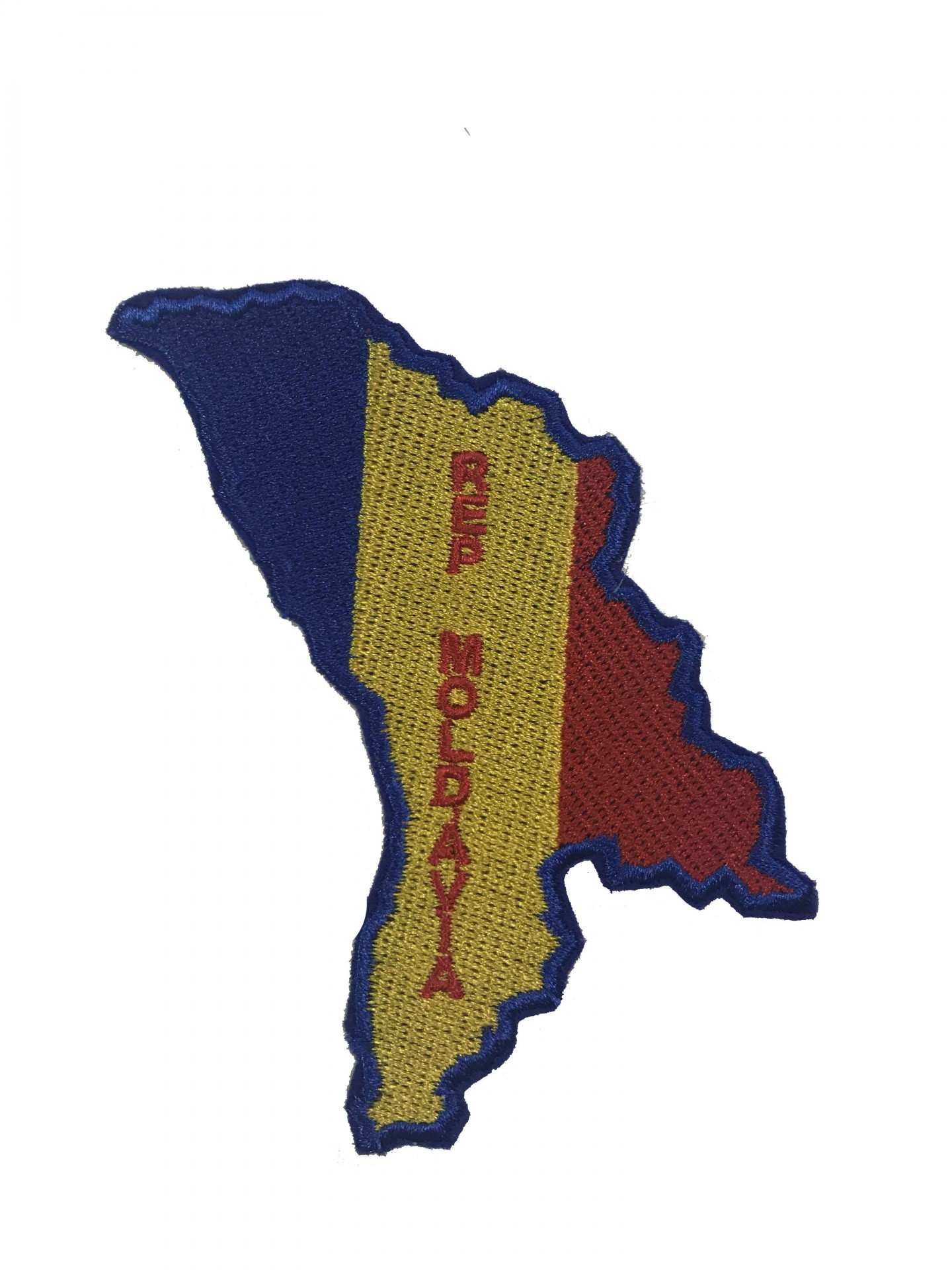 Emblema bordado do mapa da Moldávia com texto REP MOLDAVA