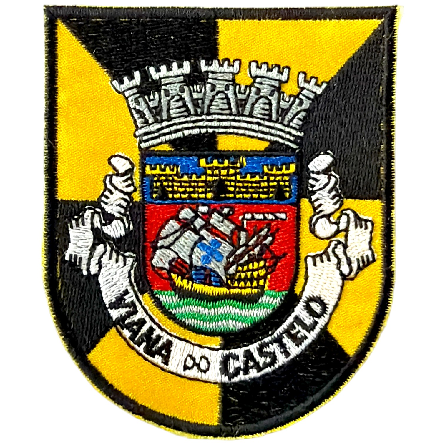 Emblema bordado com brasão e texto Viana do Castelo