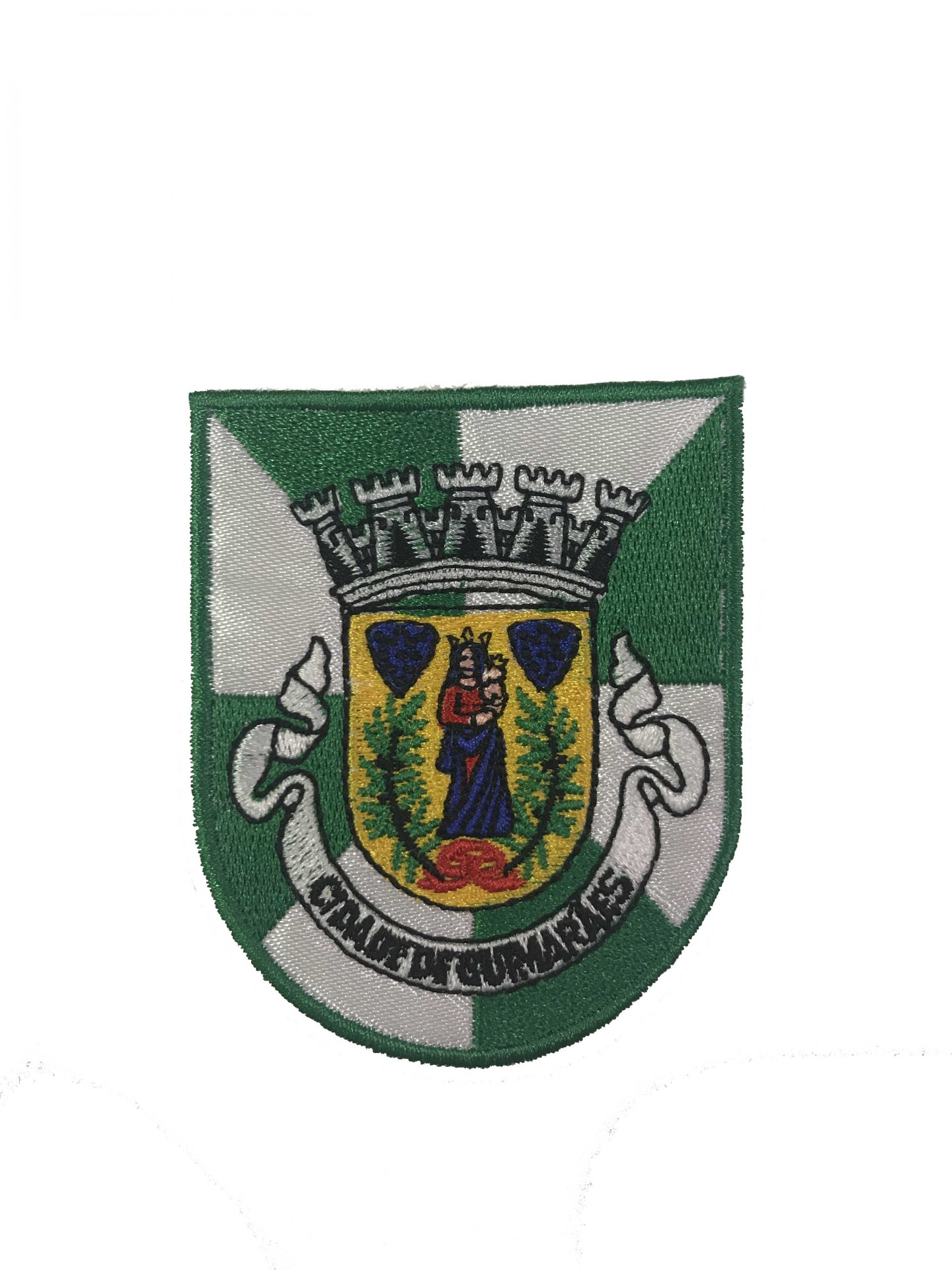 Emblema bordado com brasão e texto Caminha-Buïnares