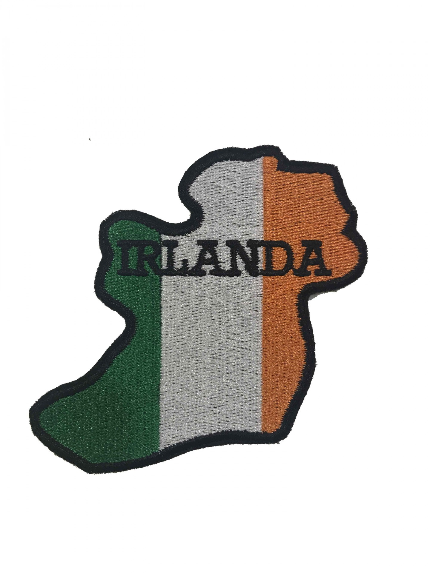 Patch bordado com mapa da Irlanda e palavra IRLANDA