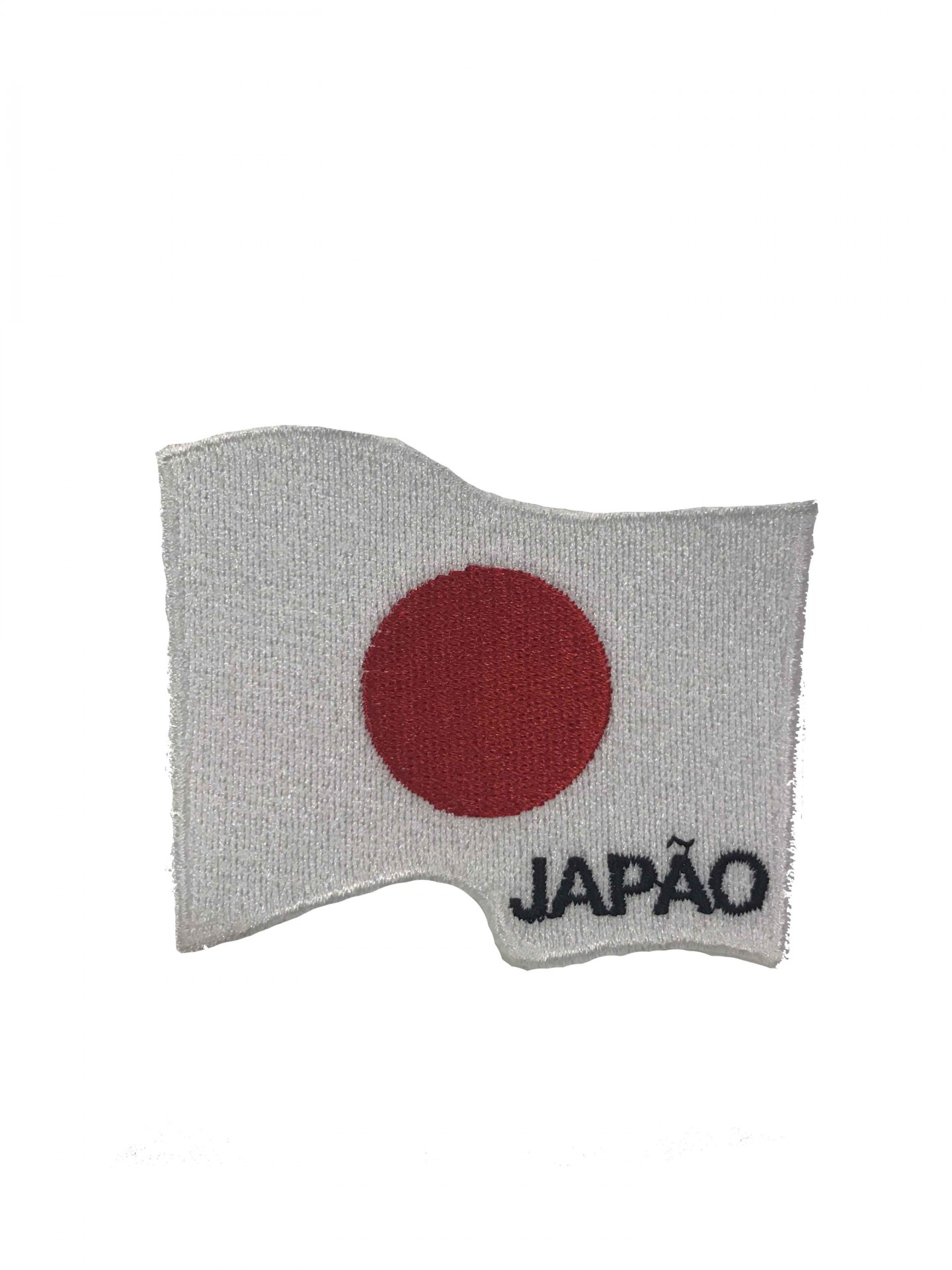 Emblema bordado da bandeira do Japão com texto