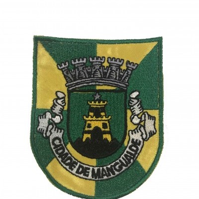Emblema bordado de Câmara de Mangualde verde e amarelo