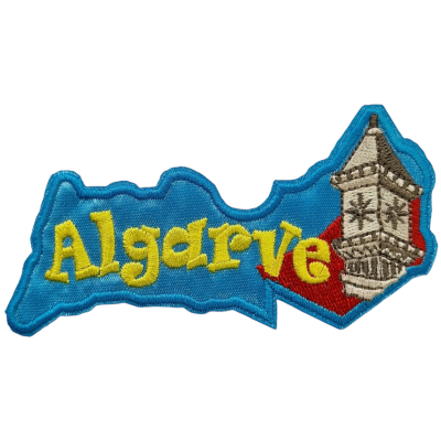 Emblema bordado Algarve com torre de relógio