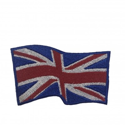 Patch bordado da bandeira do Reino Unido em azul, vermelho e branco