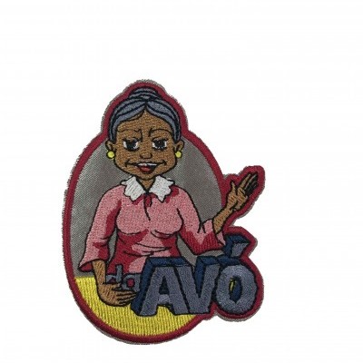 Emblema bordado de avó com texto PAZ AVÓ