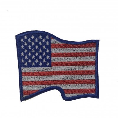 Emblema bordado da bandeira dos EUA com estrelas e listras