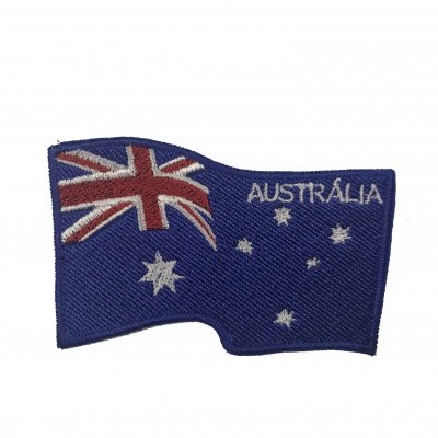 Pach bordado com a bandeira da Austrália e texto AUSTRÁLIA