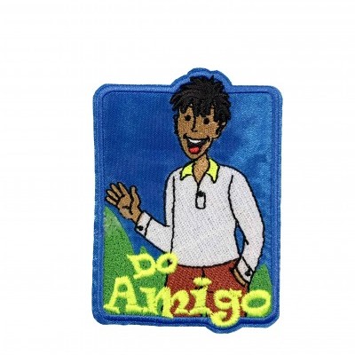 Patch bordado com personagem e texto 'Do Amigo'