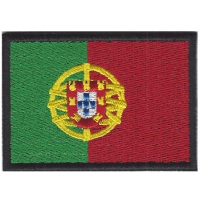 Emblema bordado da bandeira de Portugal com borda preta