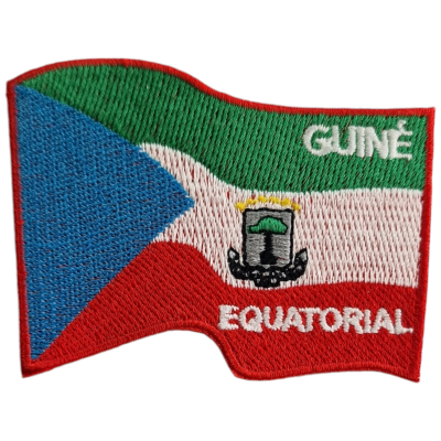 Emblema bordado da bandeira da Guiné Equatorial com texto